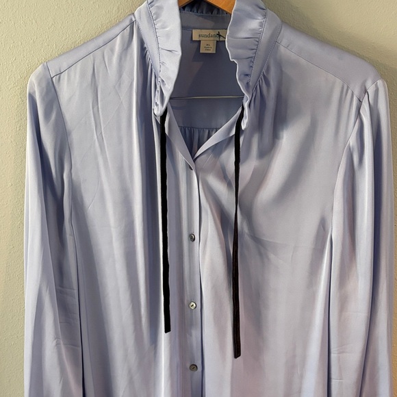 Sundance Albertine Blue Silk Women's Blouse size XL - Picture 5 of 8
